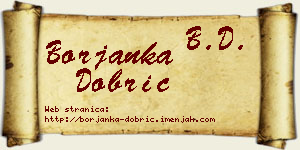 Borjanka Dobrić vizit kartica